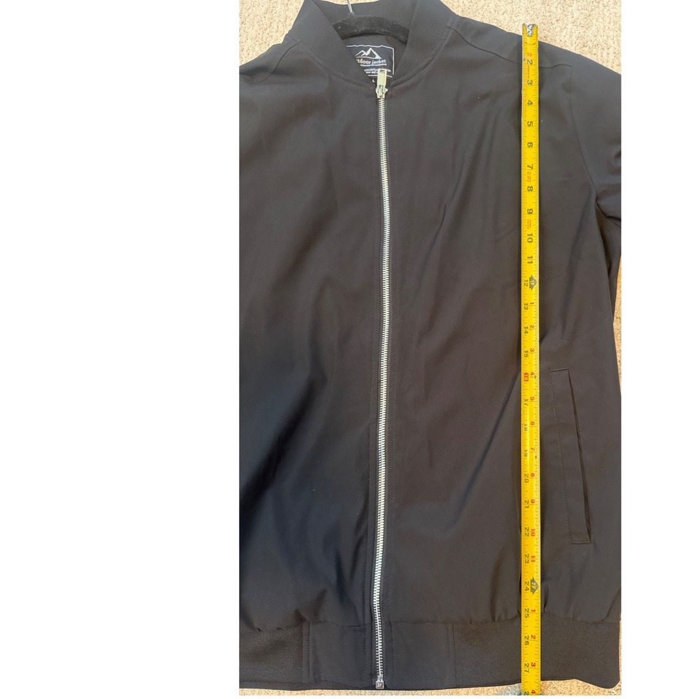 Outdoor Jacket Mens Black Bomber Full Zip Lightweight Utility Jacket Size L - Picture 7 of 11